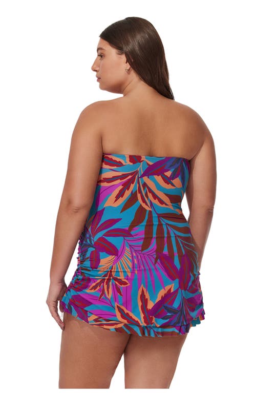 Gottex Plantopia Plus Size Bandeau Swimdress In Multi