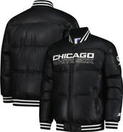 STARTER Men's Starter Black Chicago White Sox Full-Zip Leather Jacket