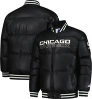 STARTER Men's Starter Black Chicago White Sox Full-Zip Leather Jacket