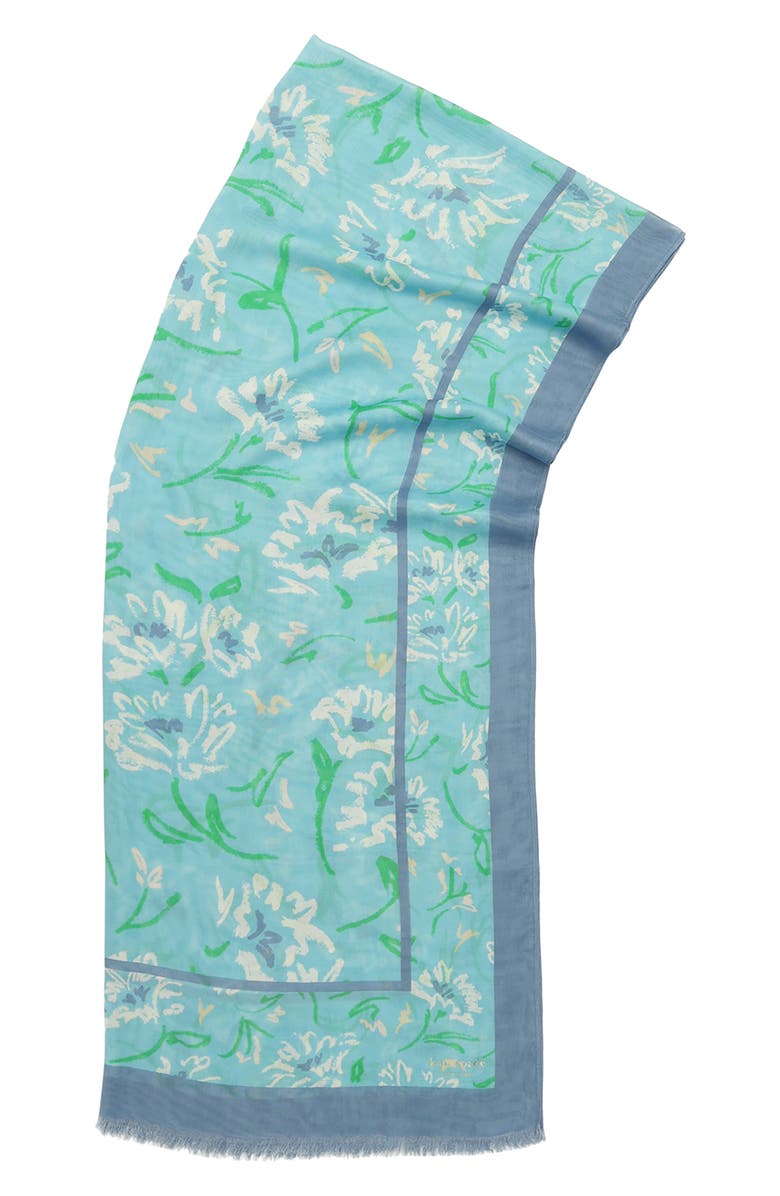 Kate Spade New York lively garden oblong scarf, Alternate, color, Pristine Pool