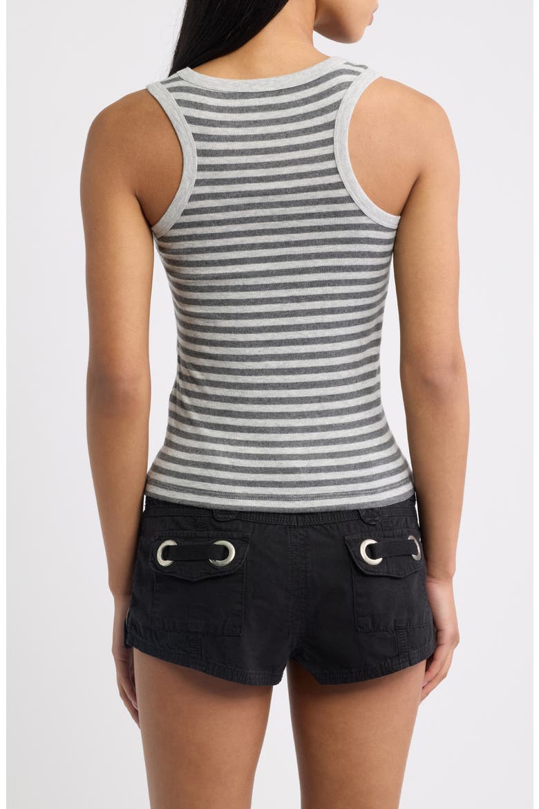 Eyelet Stud Stripe Tank, Alternate, color, GREY