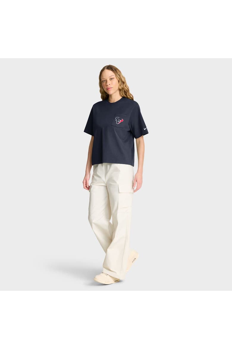 Women's Nike Navy Houston Texans Rewind Pocket Boxy T-Shirt, Alternate, color, Navy