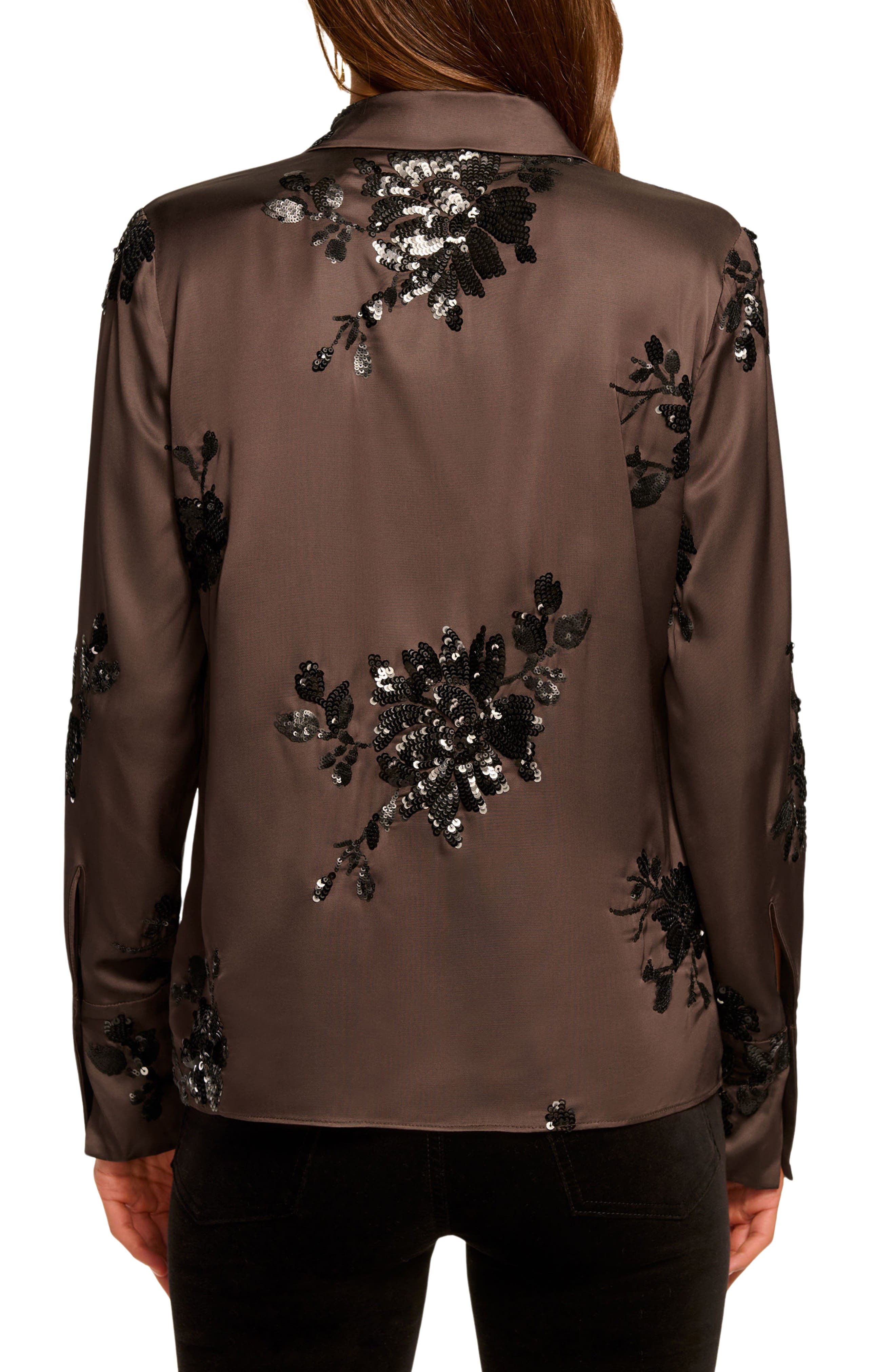 Sara Sequin Button-Up Shirt - image 2