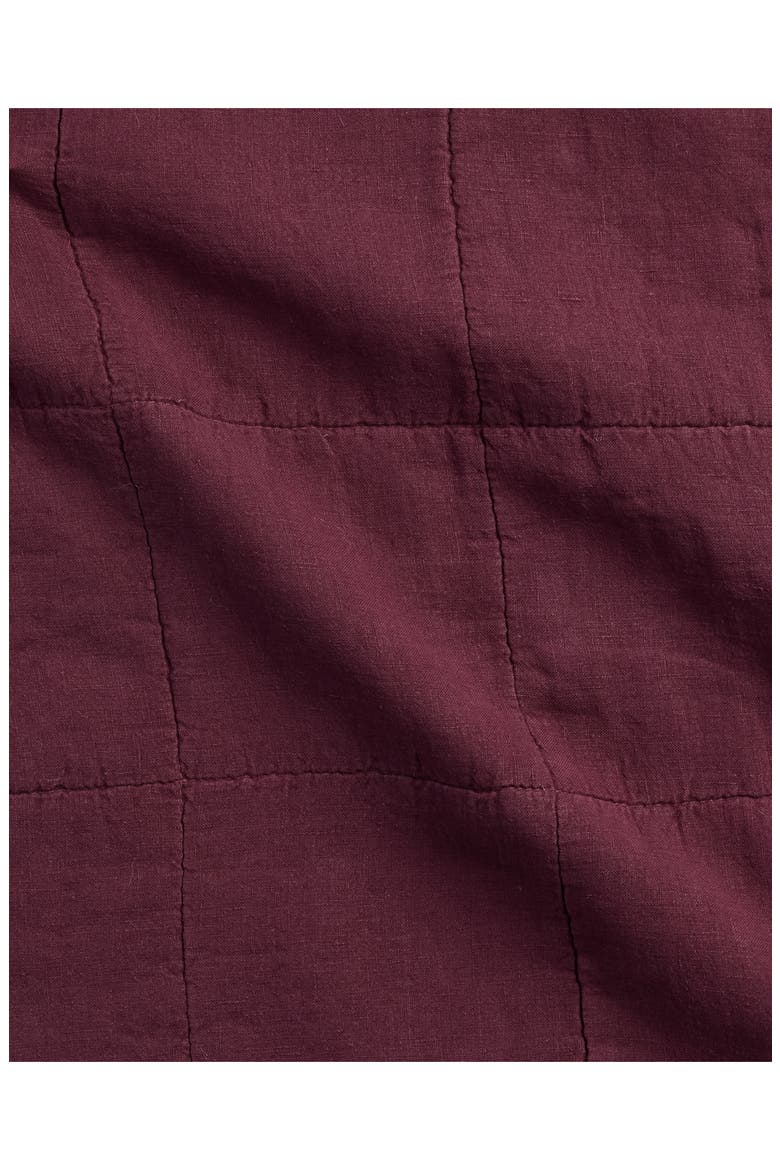 Linen Box Quilted Sham Set, Alternate, color, GARNET