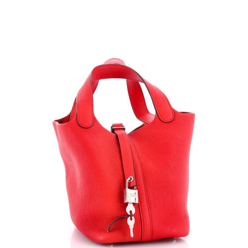 Pre-owned Hermes Hermes Picotin Lock Bag Maurice Pm In Red