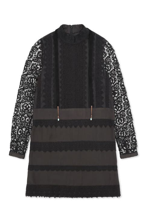 Crochet Satin Mini Dress