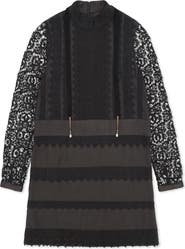 Fortela Crochet Satin Mini Dress