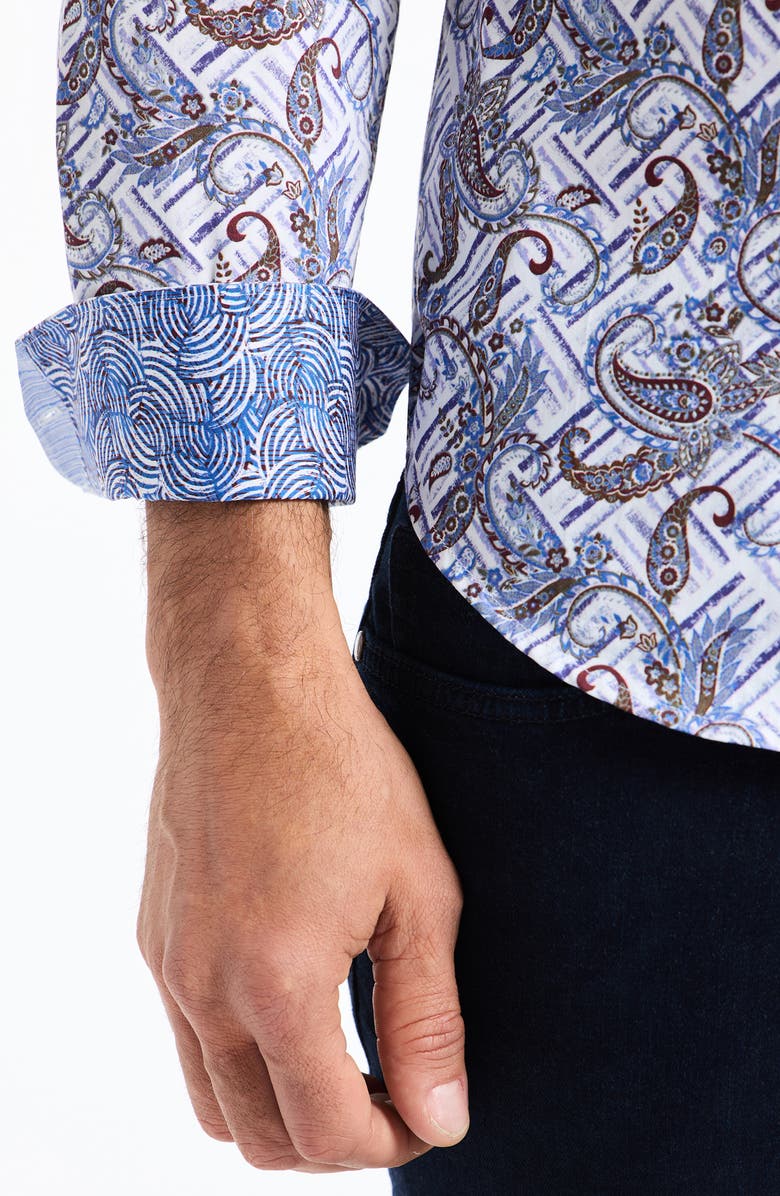 Robert Graham Wylder Long Sleeve Button-Up Shirt, Alternate, color, White/ Blue Multi