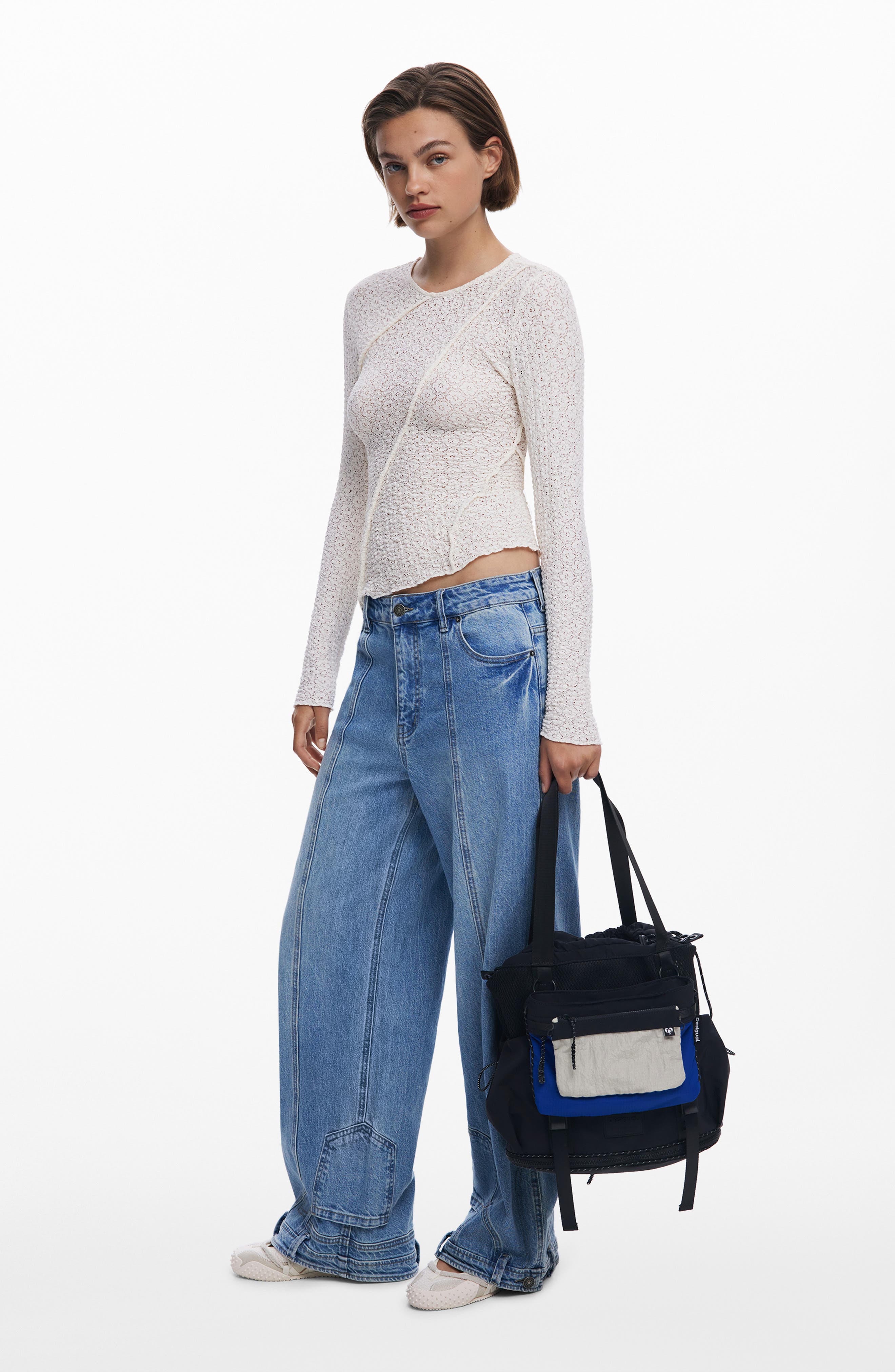 Desigual Large Nylon Modular Backpack, Alternate, color, Black