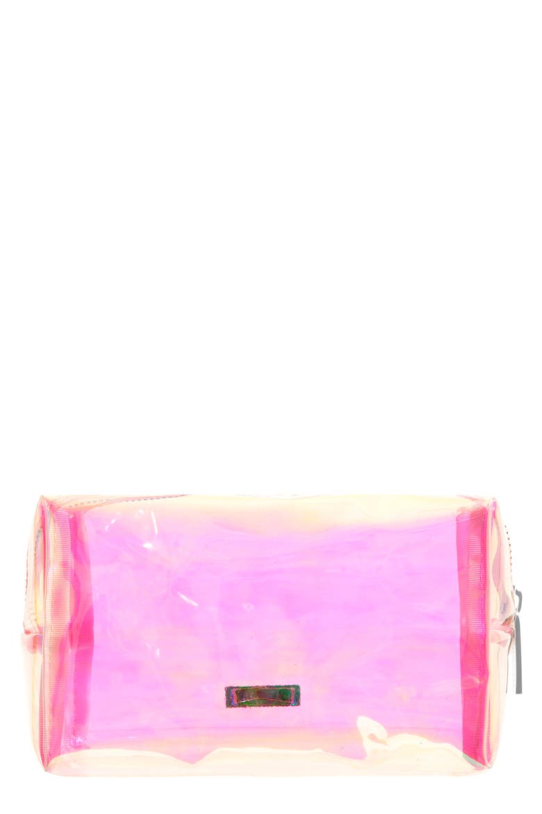 Holographic Makeup Bag, Main, color, NO COLOR
