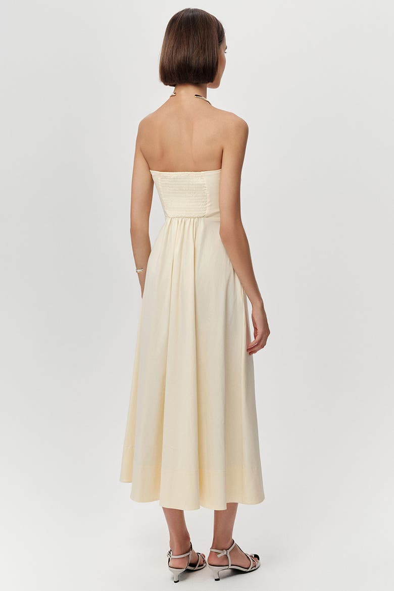 Violet Spaghetti Strap Elastic Waist  Midi Dress, Alternate, color, Bone