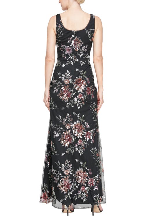 ALEX EVENINGS ALEX EVENINGS SEQUIN MESH OVERLAY TRUMPET DRESS 