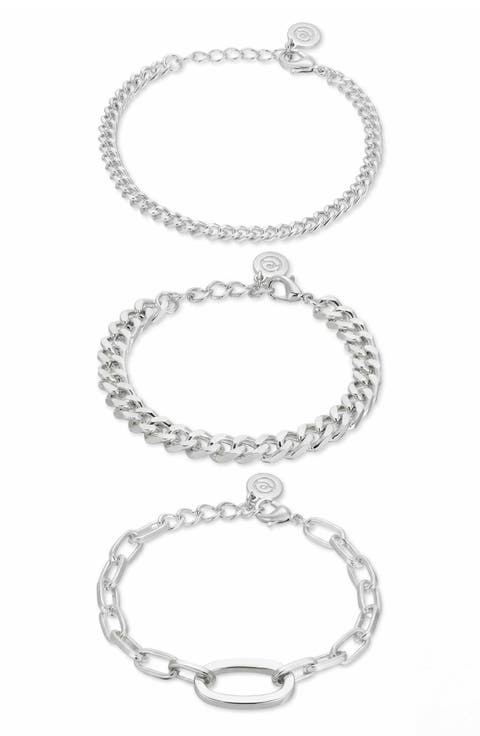 Set of 3 Chain Link Bracelets