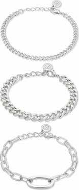 Ettika Set of 3 Chain Link Bracelets