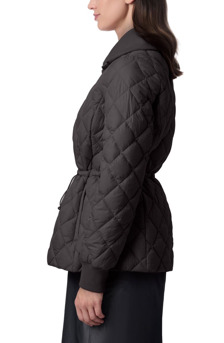 Bernardo Drawcord Waist Quilted Puffer Coat, Alternate, color, Black