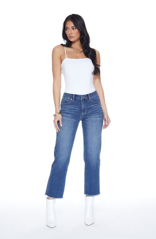 Blue Revival Quinn Mid Rise Straight Jean In Bora Bora