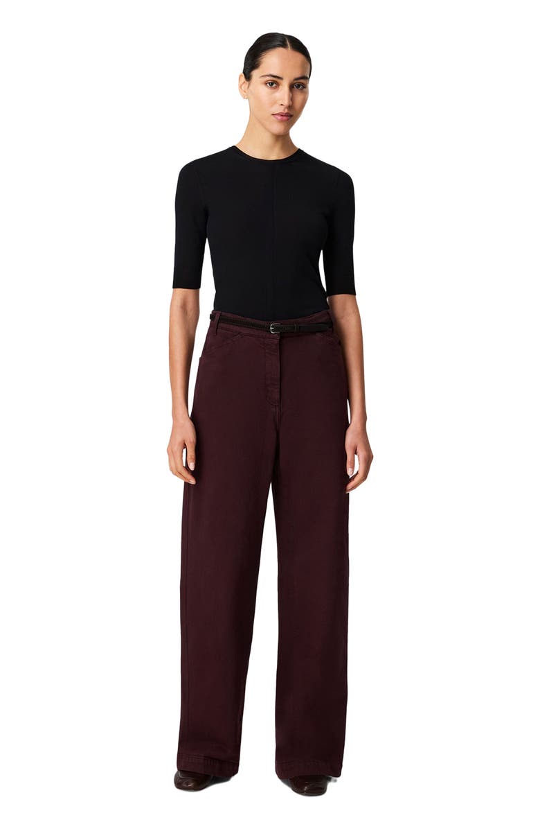 Another Tomorrow Workwear Pant, Main, color, Overdye Plum