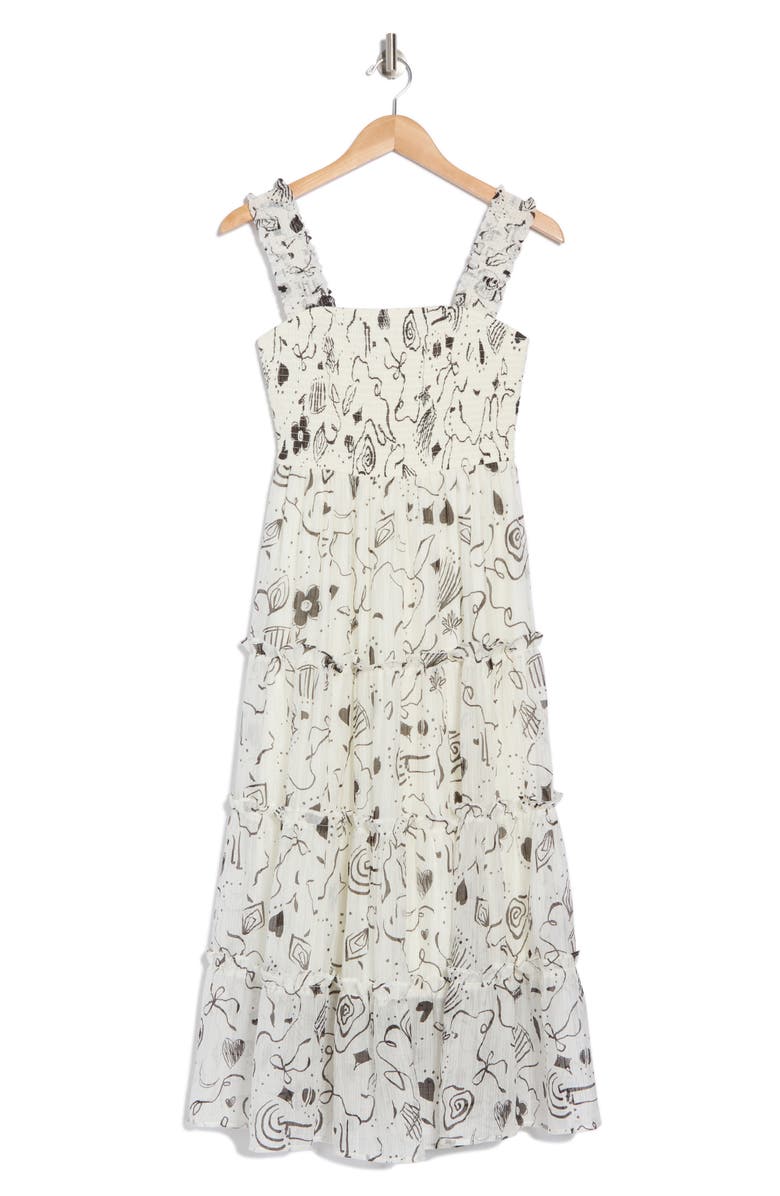 Blu Pepper Smocked Tiered Midi Dress, Alternate, color,