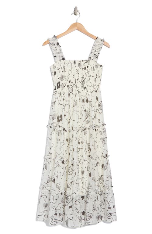 BLU PEPPER BLU PEPPER SMOCKED TIERED MIDI DRESS 