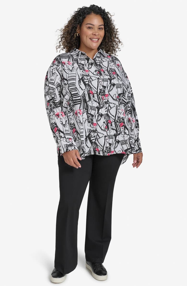 KARL LAGERFELD PARIS Nylon Blend Compression Pants, Alternate, color, Black