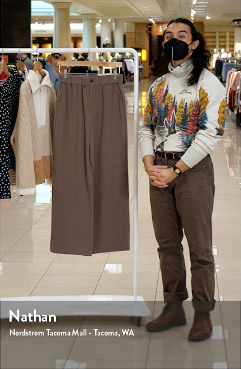 Women's Waffle High Waist Straight Leg Pants, sales video thumbnail