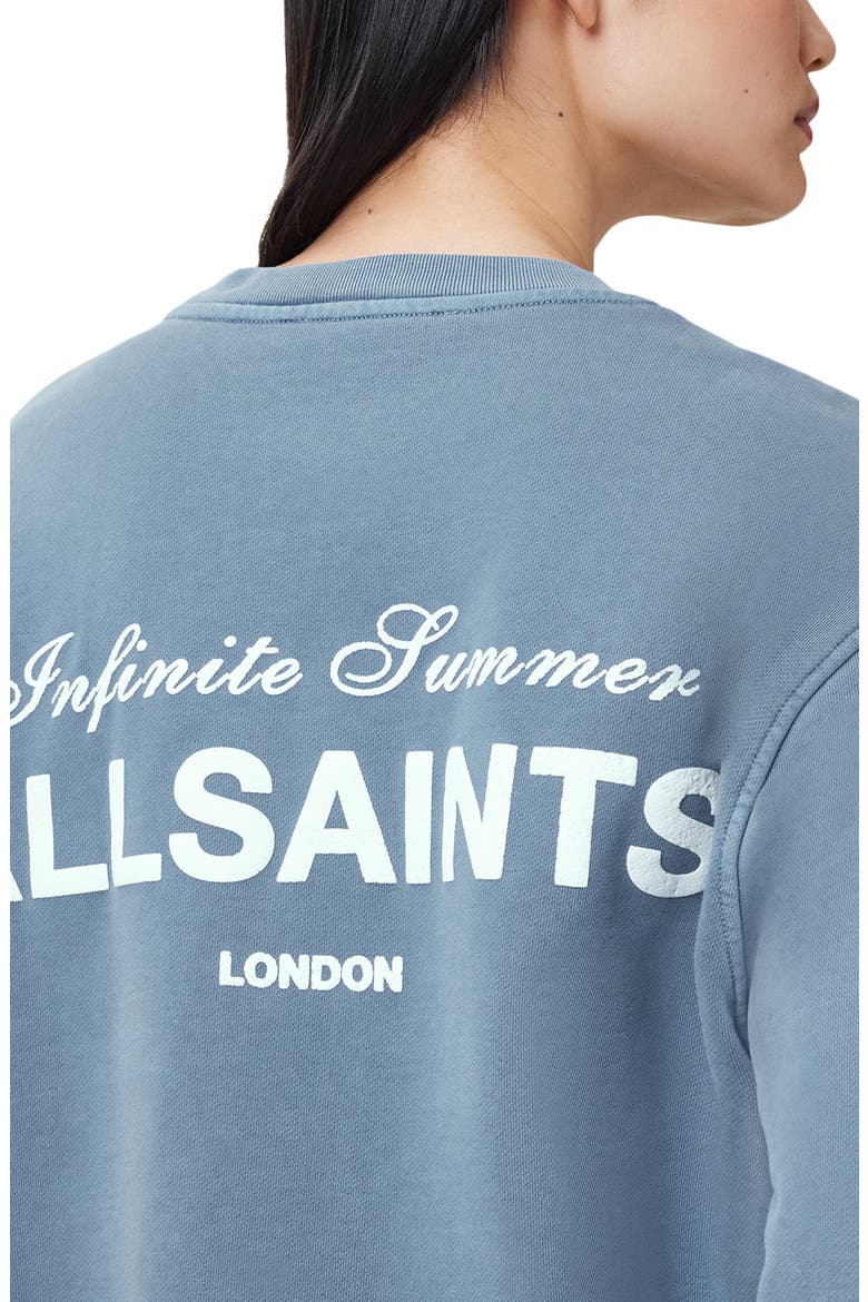 Soleil Etta Cotton Graphic Sweatshirt, Alternate, color, FLINT STONE BLUE