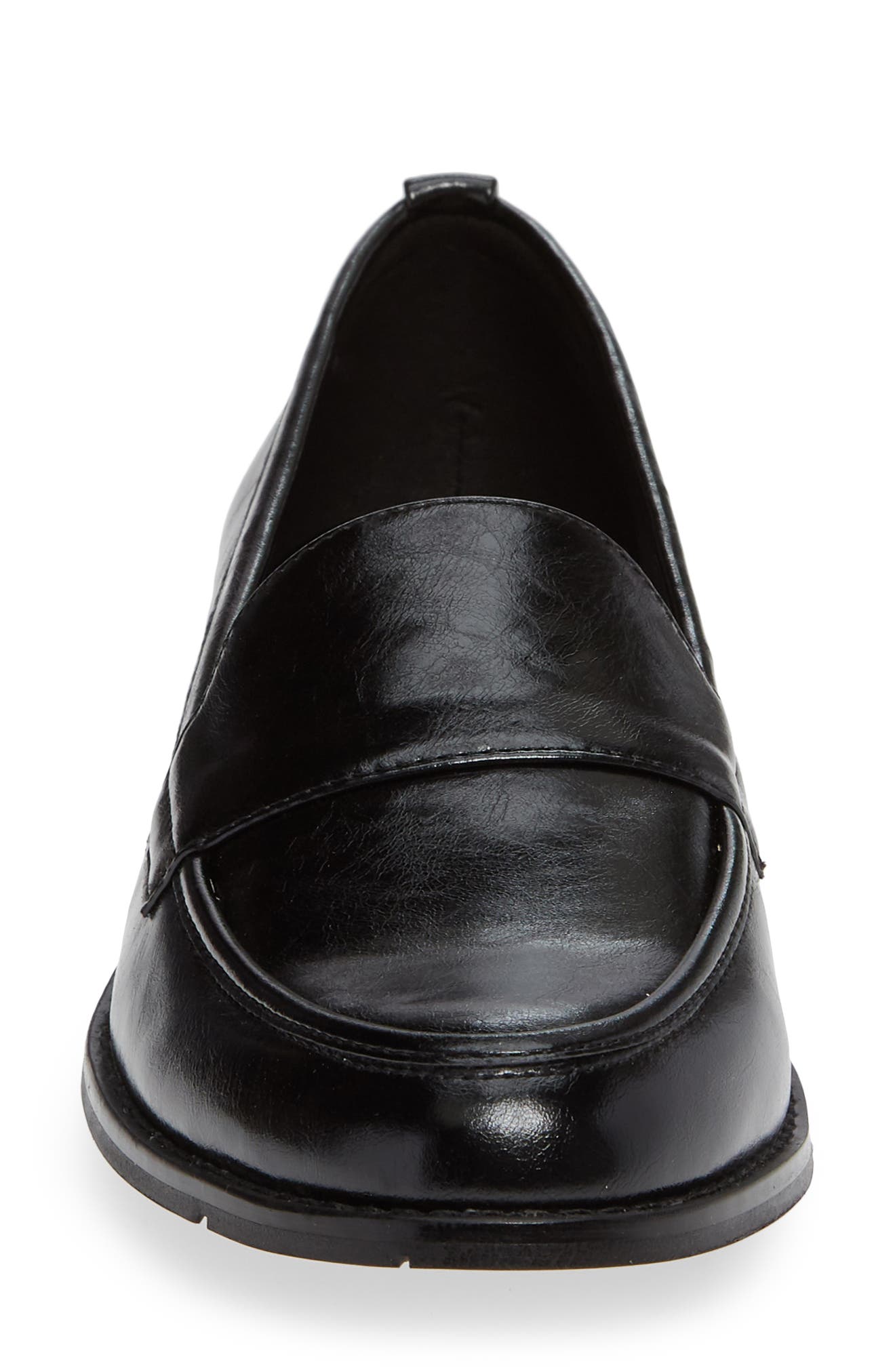 Amaya Loafer, Alternate, color, BLACK FAUX LEATHER