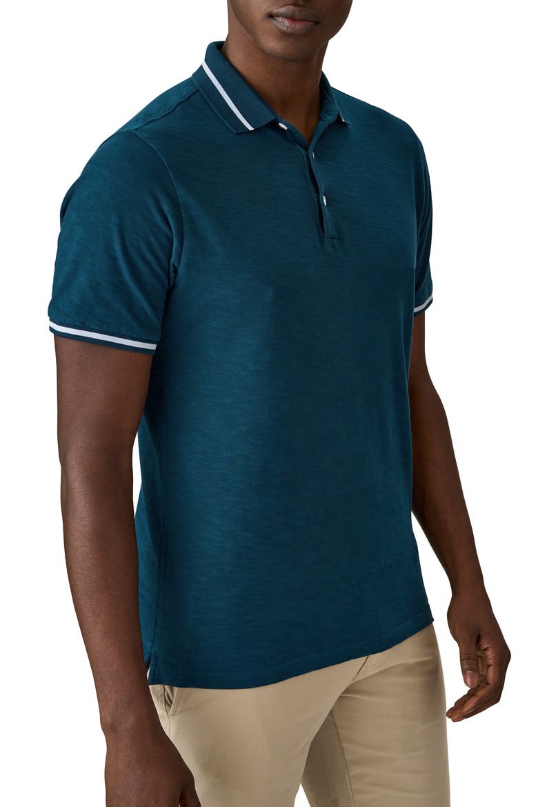 Match Point Tipped Slub Short Sleeve Polo, Alternate, color, SEA