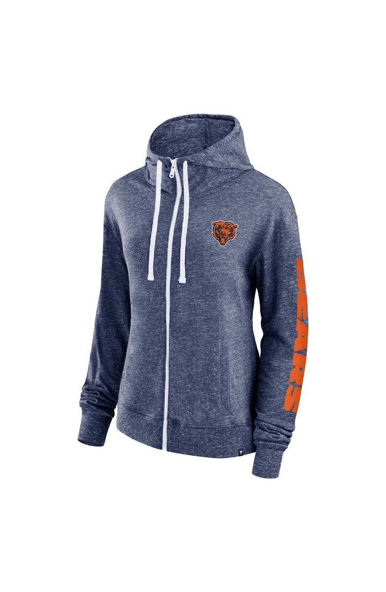 FANATICS Women's Fanatics Branded Heather Navy Chicago Bears Opening Coin Flip Lightweight Full-Zip Hoodie, Alternate, color, 