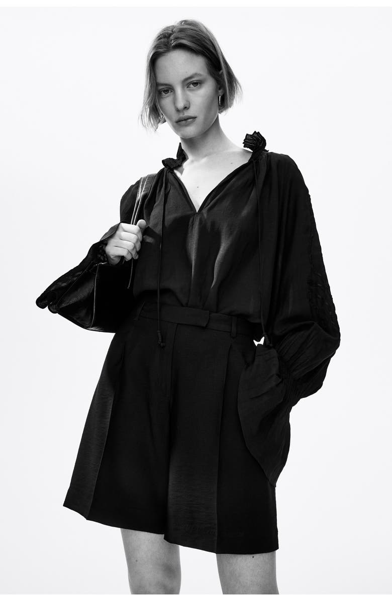 H&M Bermuda shorts, Alternate, color, Black