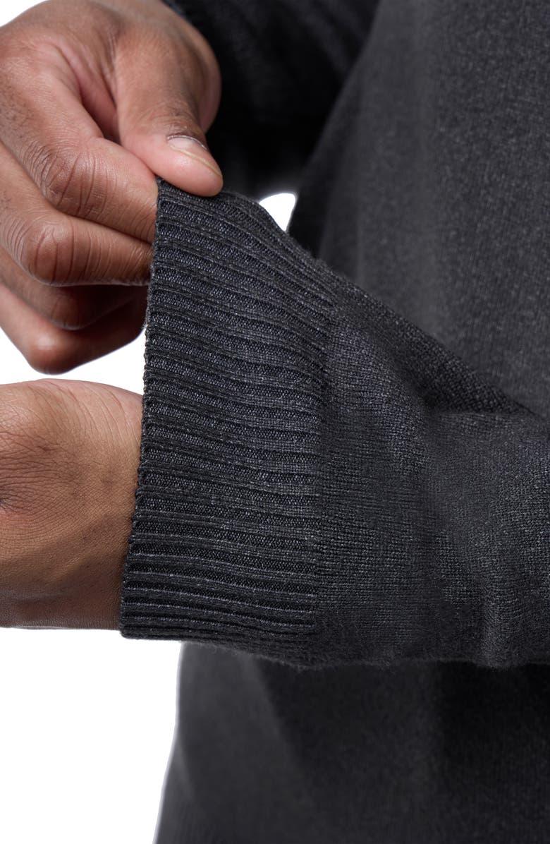 Spring + Mercer Mock Neck Quarter Zip Sweater, Alternate, color, Heather Charcoal