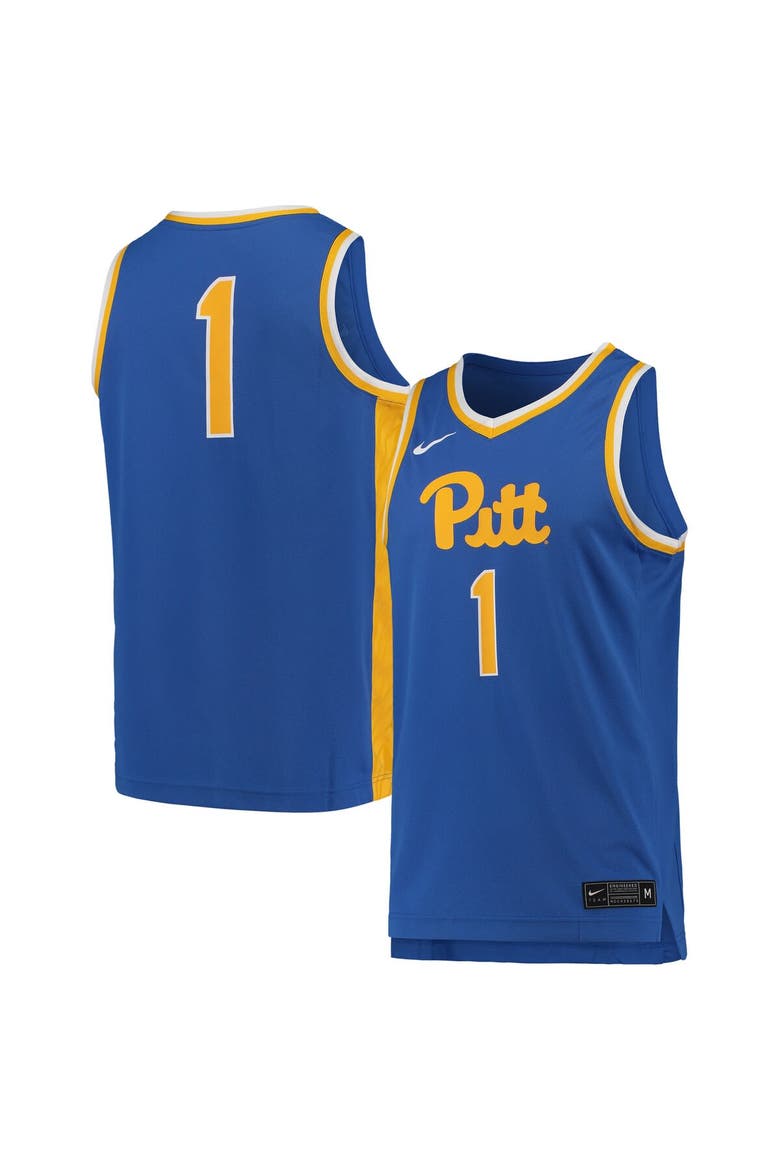 Men's Nike #1 Royal Pitt Panthers Team Replica Basketball Jersey, Main, color, Royal