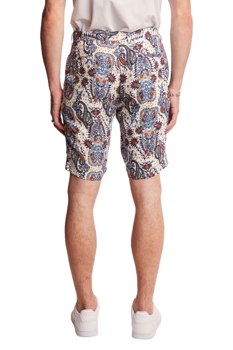 Felix Slim Fit Shorts, Alternate, color, WHITE BLUE ORANGE PAISLEY