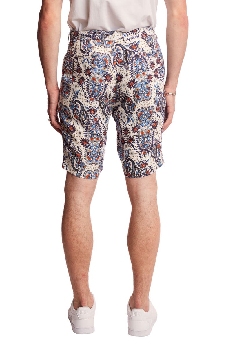 PAISLEY & GRAY Felix Slim Fit Shorts, Alternate, color, White Blue Orange Paisley