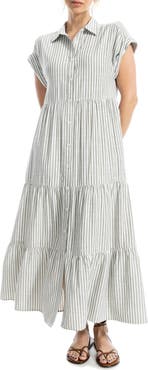 MAX STUDIO Tiered Maxi Shirtdress