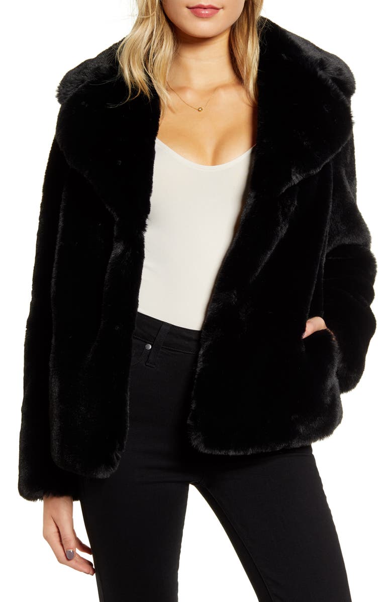 KENDALL + KYLIE Faux Fur Jacket, Main, color, 