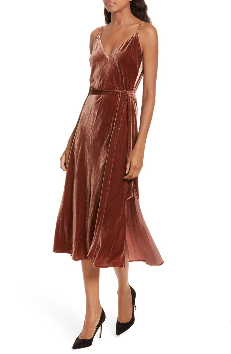 FRAME Velvet Slipdress, Alternate, color, 
