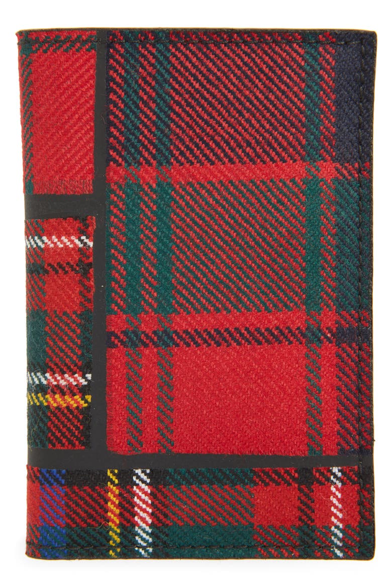 Tartan Patchwork Card Case, Main, color, RED