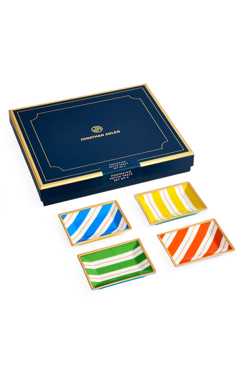 Jonathan Adler Portofino Tray Set In Candy-colored Stripes