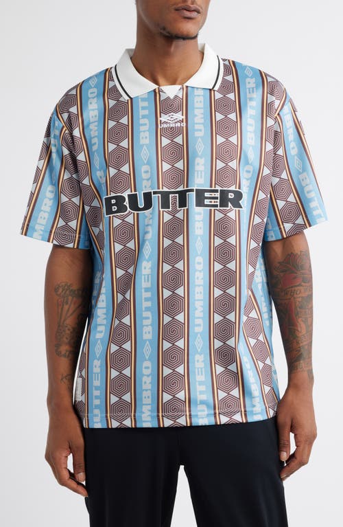 Butter Goods x Umbro Vert Soccer Jersey in Sky /Brown 