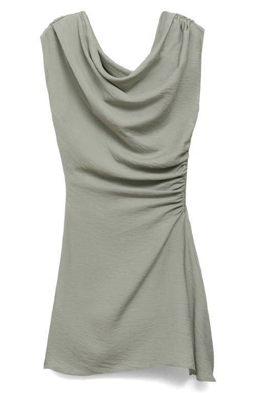 Mango Asymmetric Drape One-shoulder Minidress