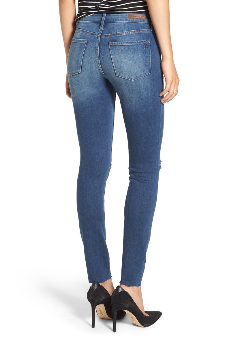 'Sarah' Distressed Raw Hem Skinny Jeans, Alternate, color, RODEO