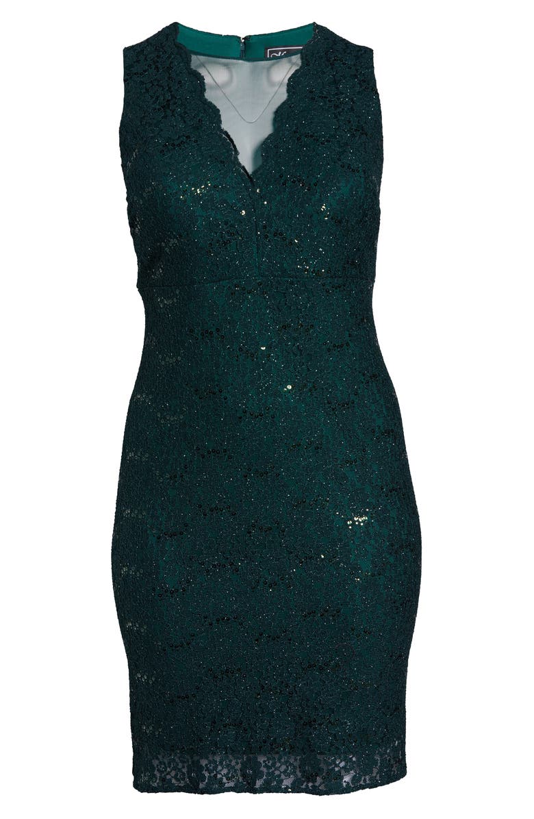 Morgan & Co. Lace & Sequin Cocktail Dress, Alternate, color, 