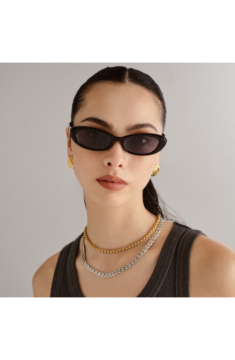 Le Specs The Whisperer 52mm Cat Eye Sunglasses, Alternate, color, Black/ Smoke Mono Pol