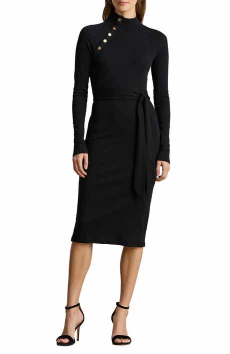 Lauren Ralph Lauren Long Sleeve Cotton Blend Rib Dress