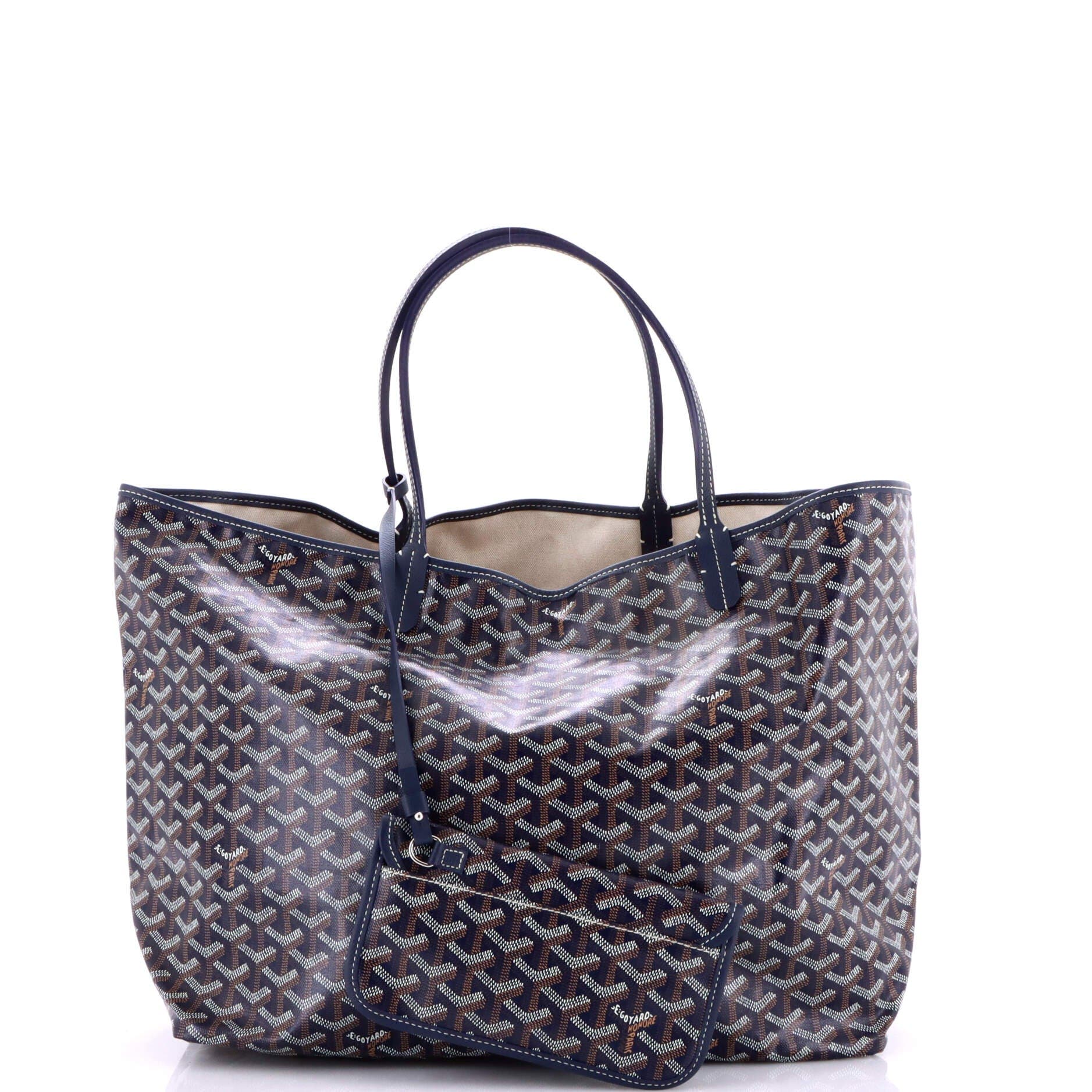 Pre-Owned Goyard Saint Louis Tote Coated Canvas GM, Alternate, color, Blue