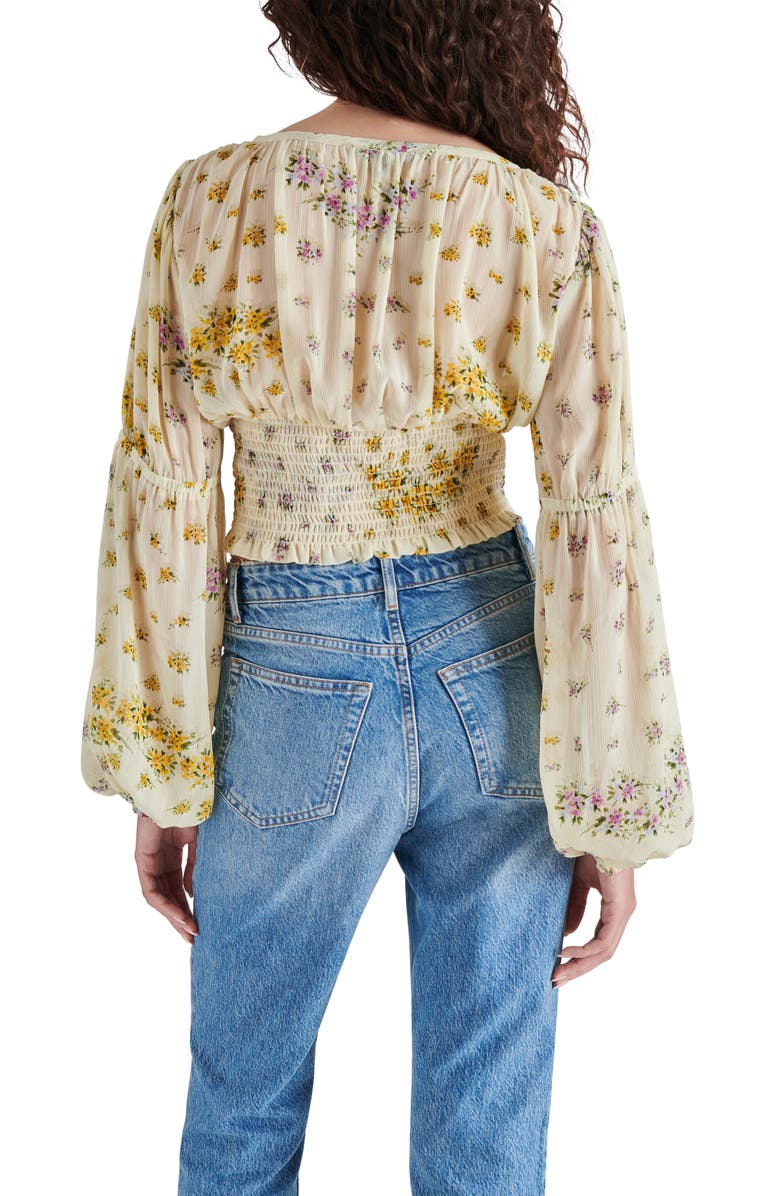 Steve Madden Leilani Floral Plunge Neck Crop Top, Alternate, color, 