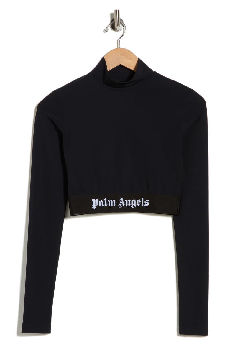 Mock Neck Long Sleeve Graphic T-Shirt, Alternate, color, BLACK WHITE