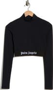 Palm Angels Mock Neck Long Sleeve Graphic T-Shirt