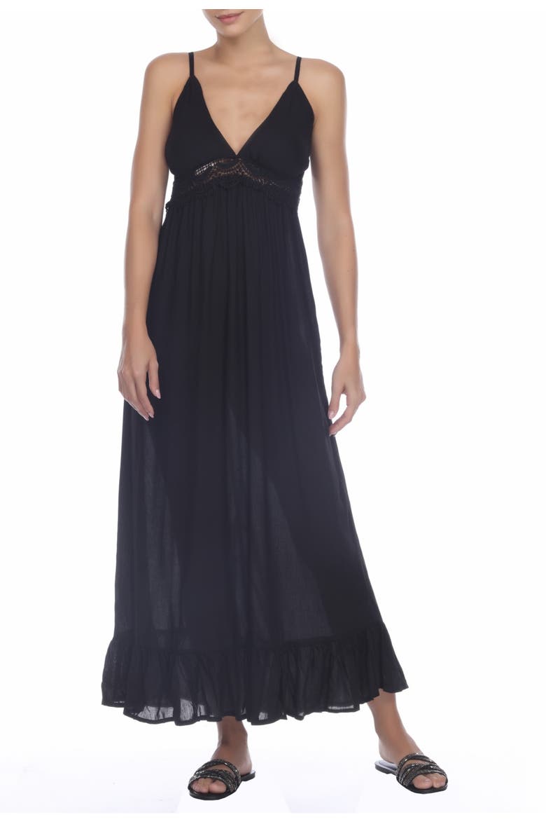 BOHO ME Lace V-Neck Spaghetti Straps Maxi Dress, Main, color, 